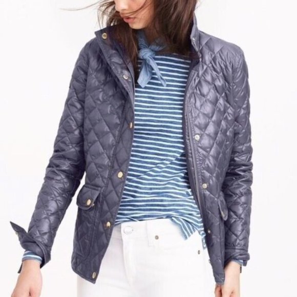 J. Crew Shiny Downtown Field Quilted Down-Filled Jacket - Picture 2 of 12